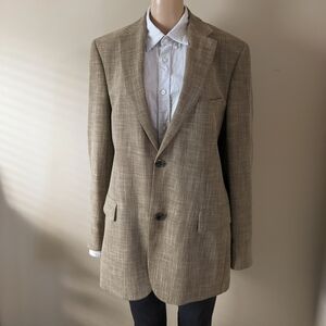 Hugo Boss Wool Blend Beige Blazer, Men's 40R